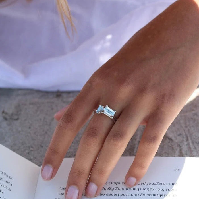 Nord Blue ring - 18kt Hvidguld