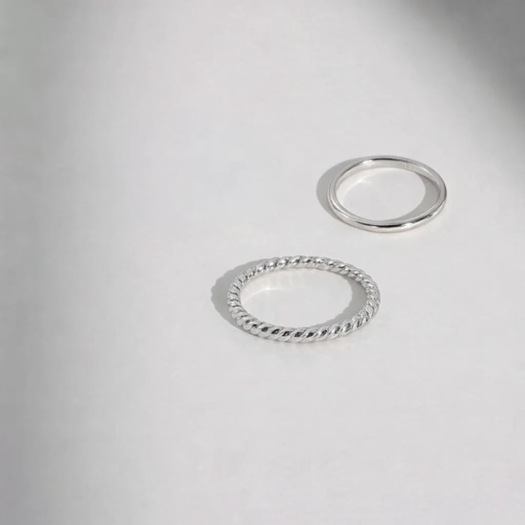 Sølv Stack Ring 1,3 mm