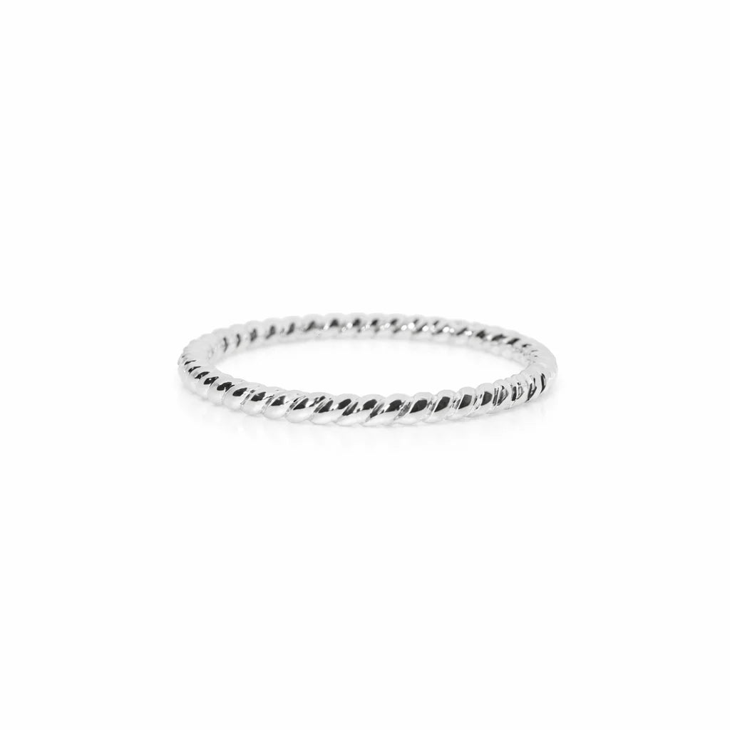 Sølv Snoet Stack Ring