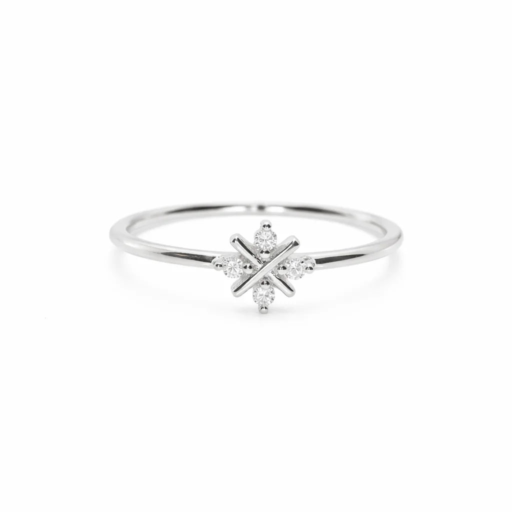 Sølv Snefnug Ring