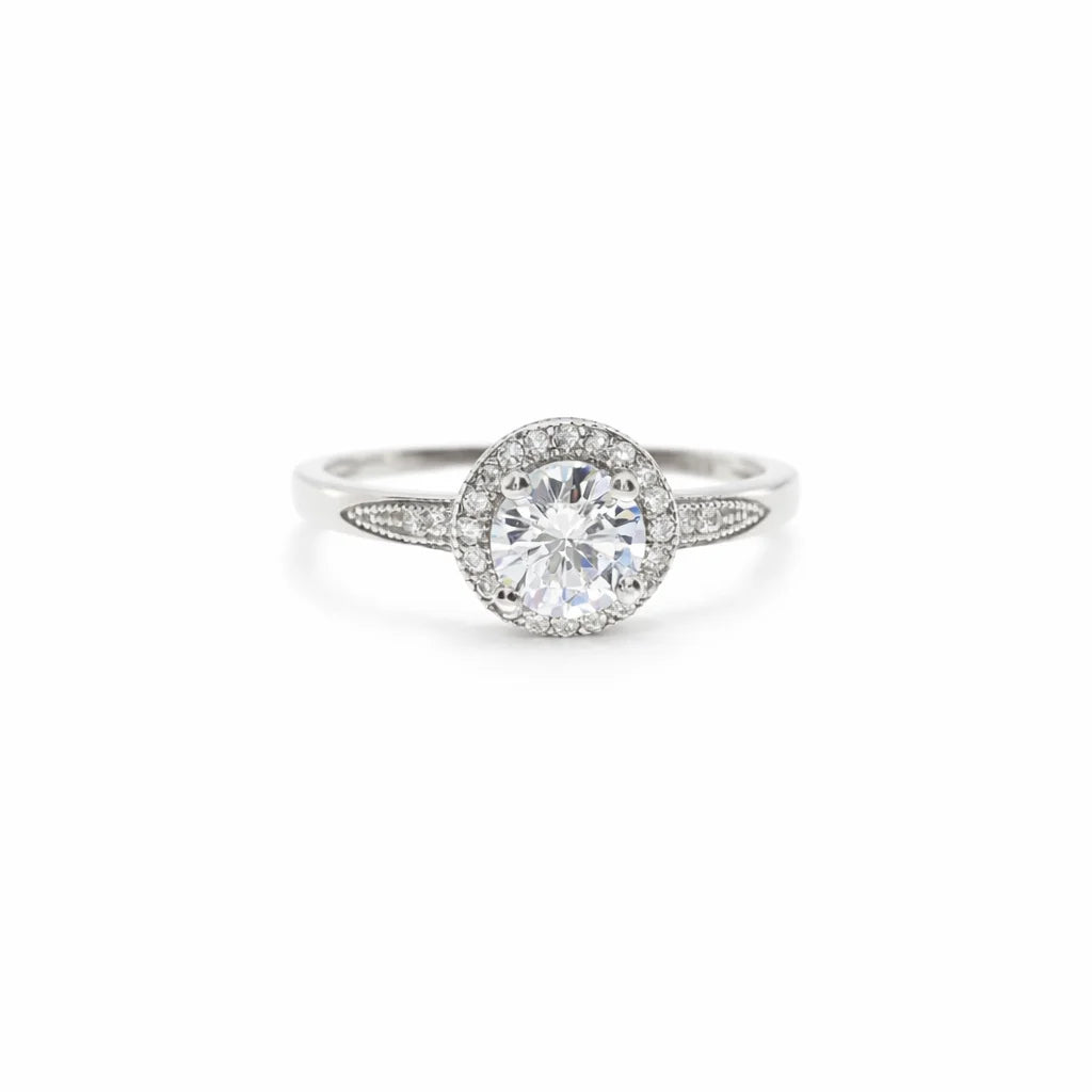 Sølv Funklende Roset Ring