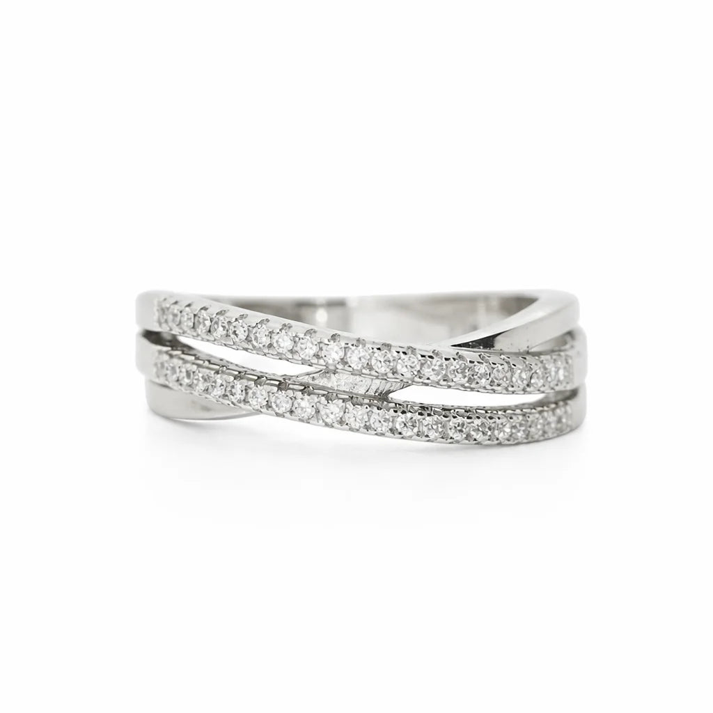 Sølv Crossover Ring