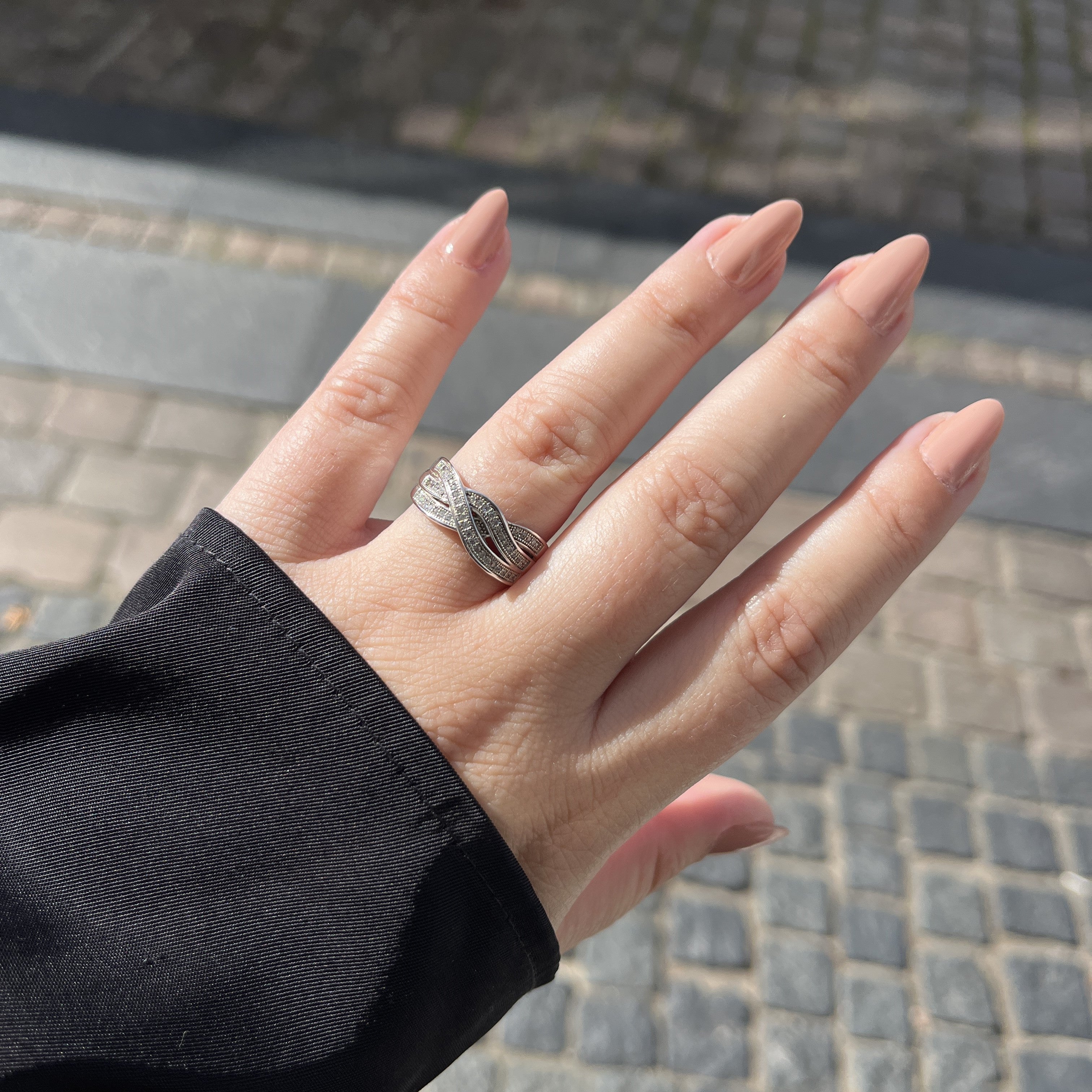 Sølv Bred Flet Ring