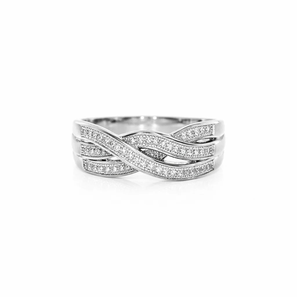 Sølv Bred Flet Ring