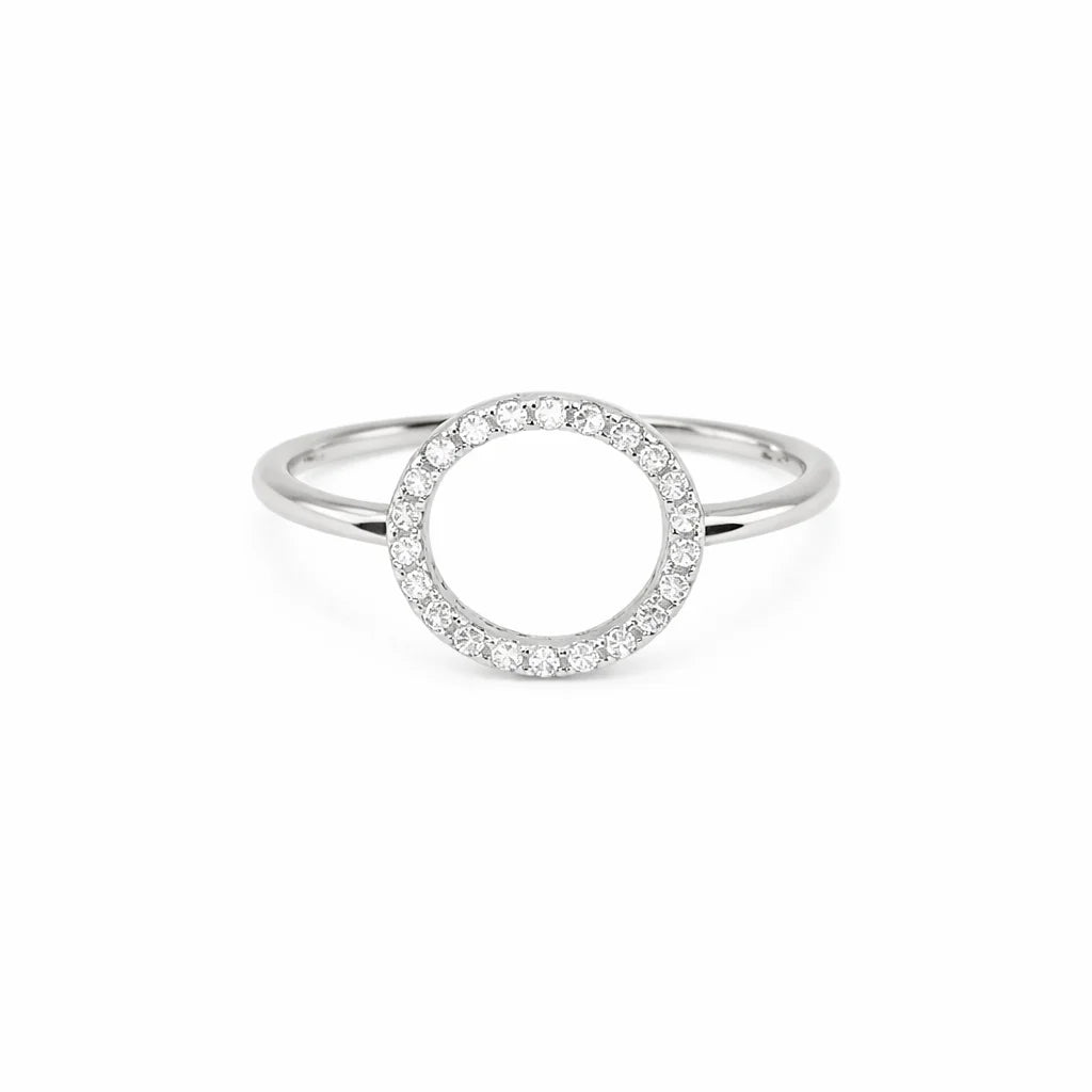 Sølv Funklende Cirkel Ring