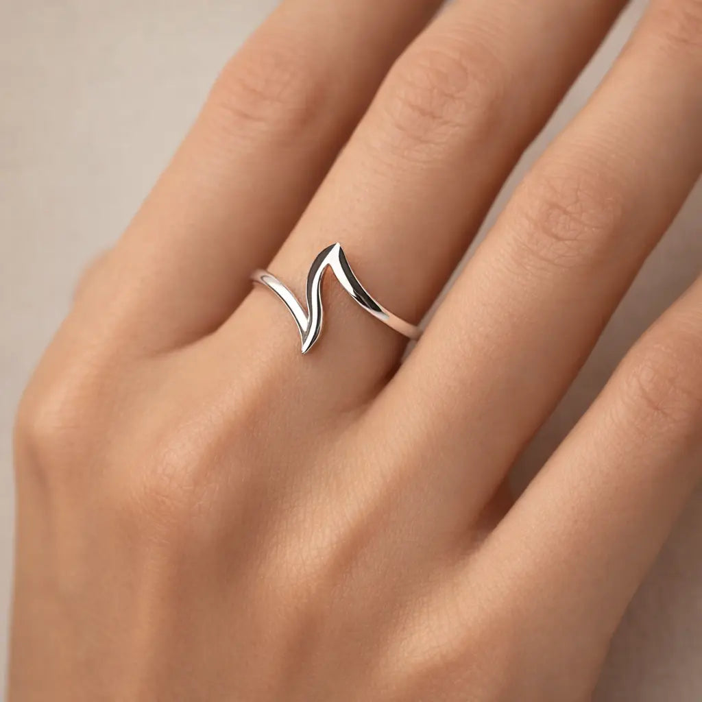 Sølv Zigzag Elegance Ring