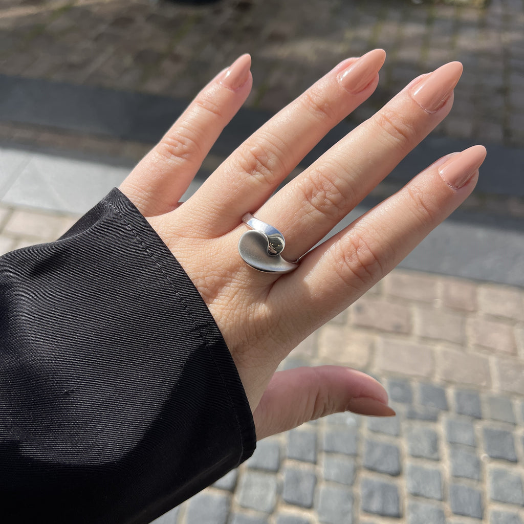 Sølv Mat og Blank Duo Ring