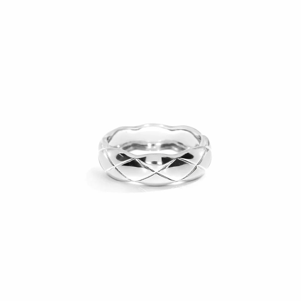 Sølv Elegant Stribet Ring
