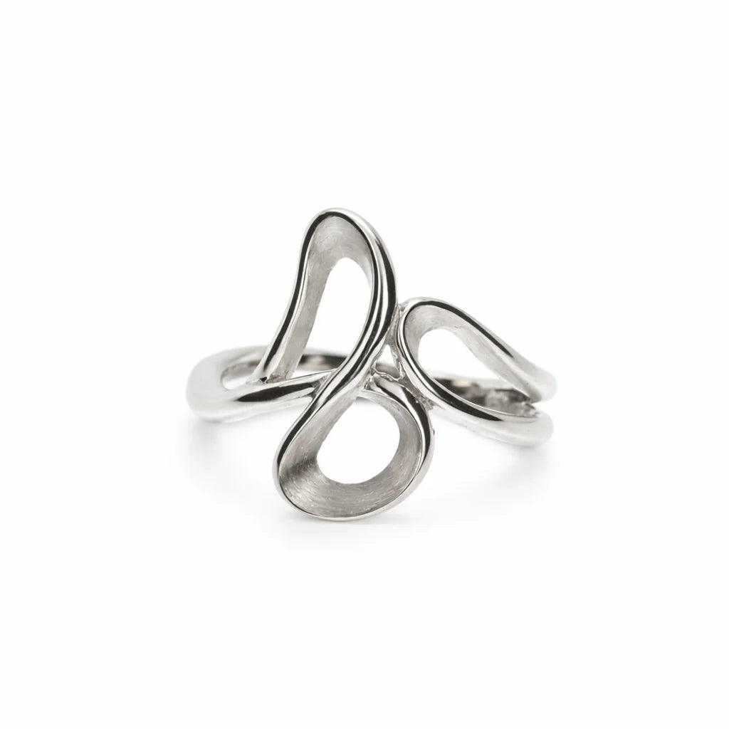 Sølv Organiskformet Mat Ring