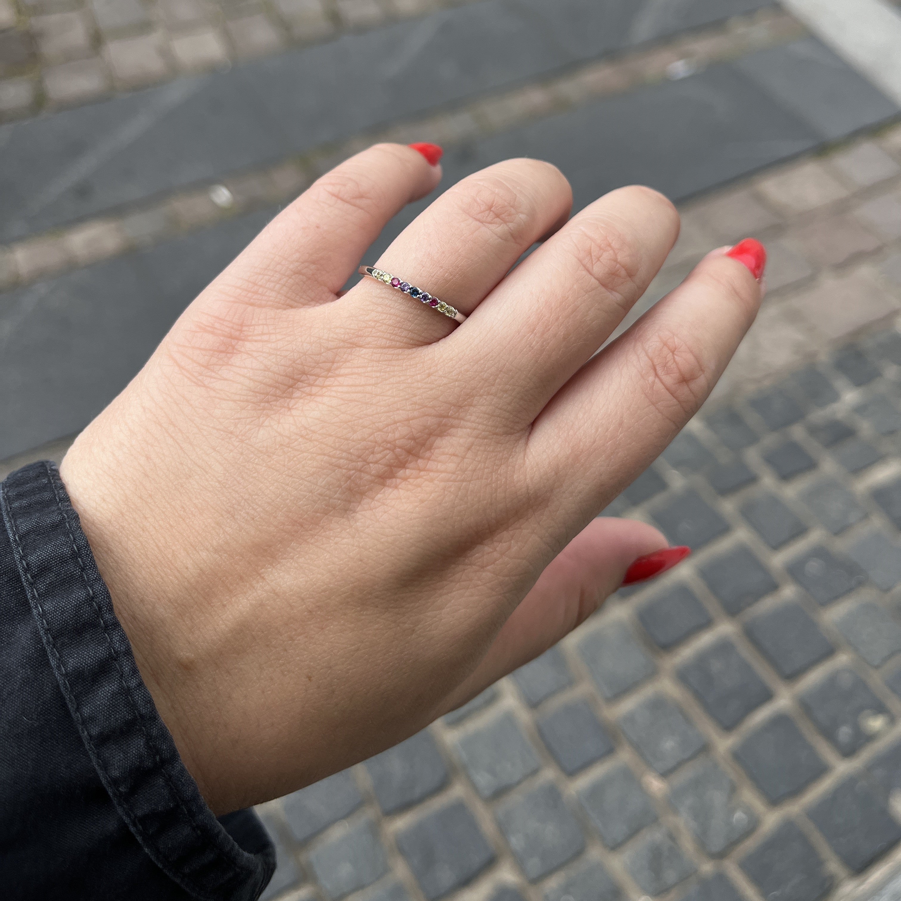 Sølv Multicolor Ring