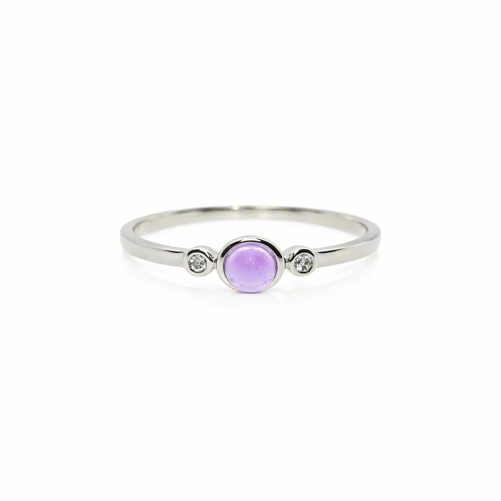 Sølv Lilla Ametyst Ring