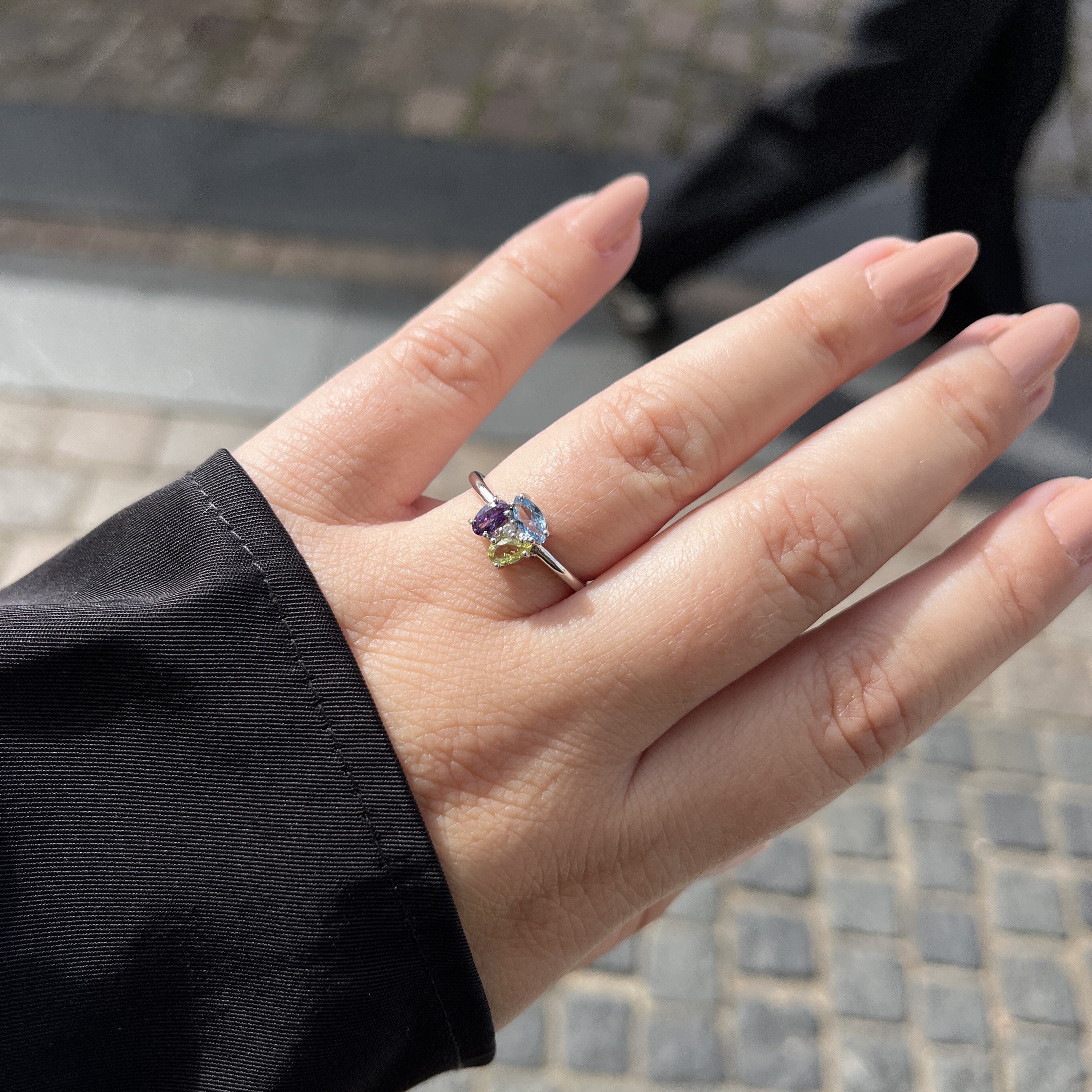 Sølv Multicolor Buket Ring
