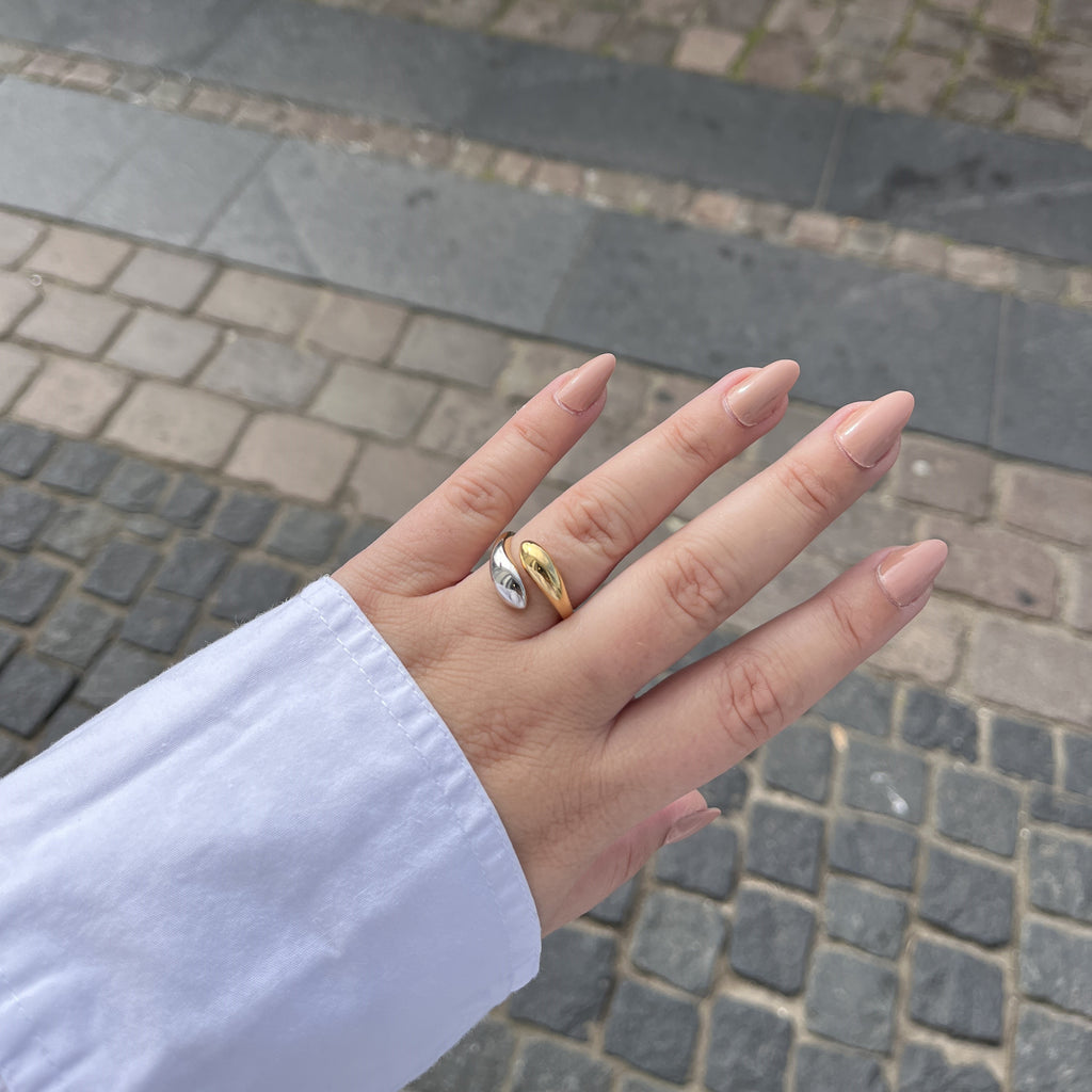 Sølv To-Farvet Ring