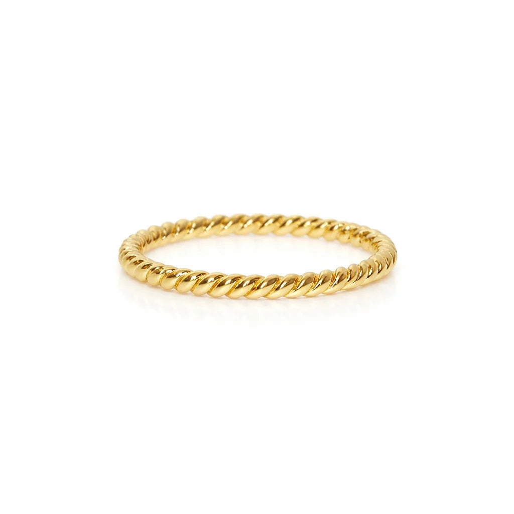 Forgyldt Snoet Stack Ring