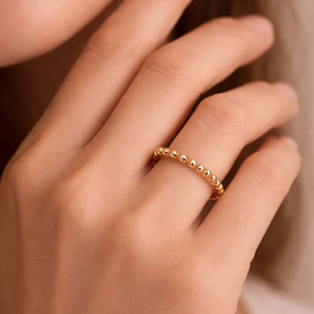 Forgyldt Kugle Ring