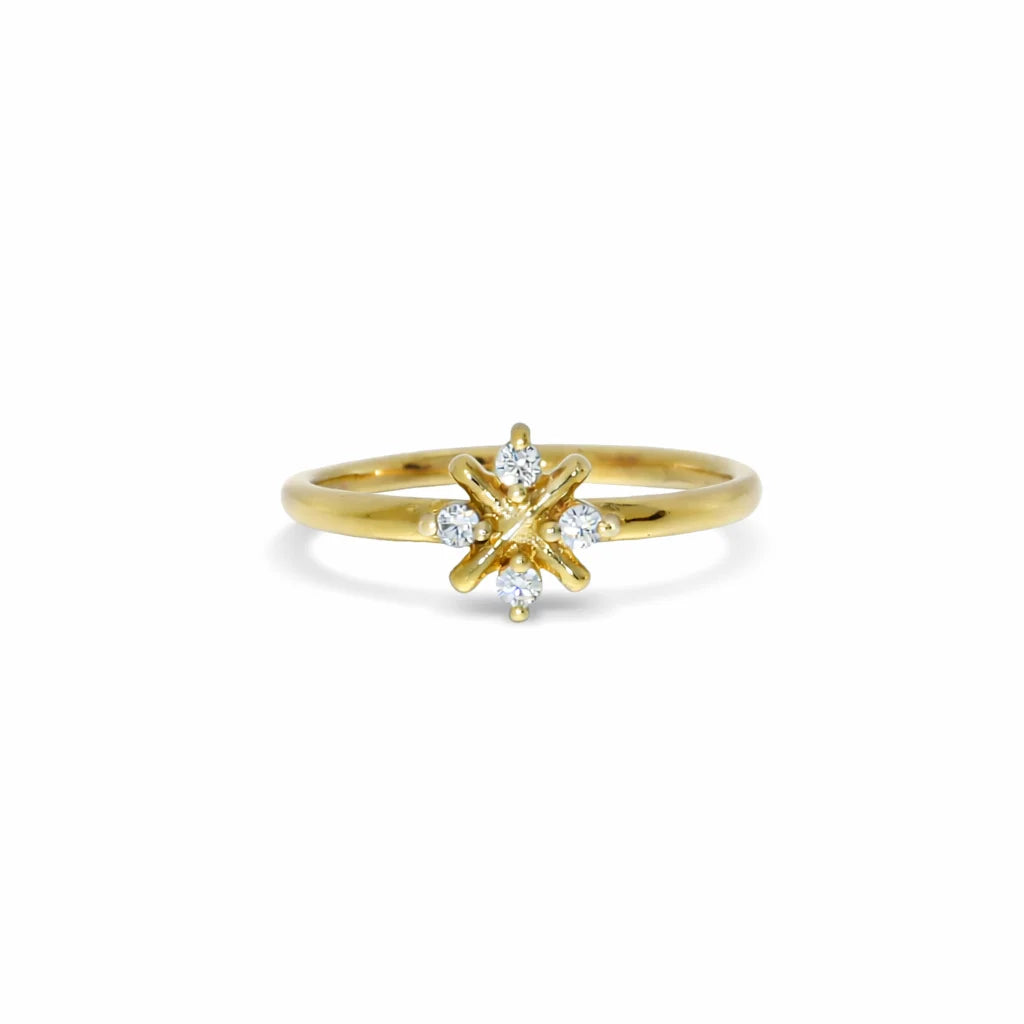 Forgyldt Snefnug Ring