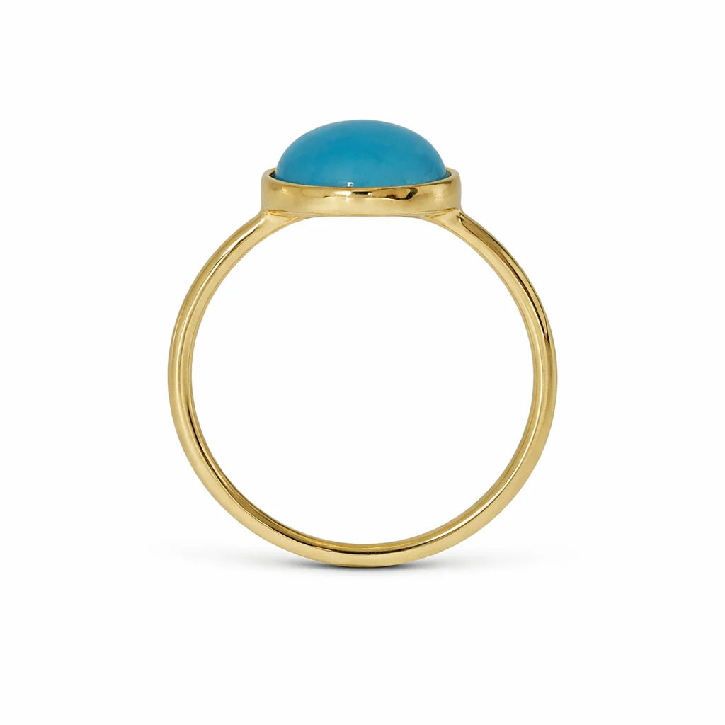 Forgyldt Luna Blue Ring
