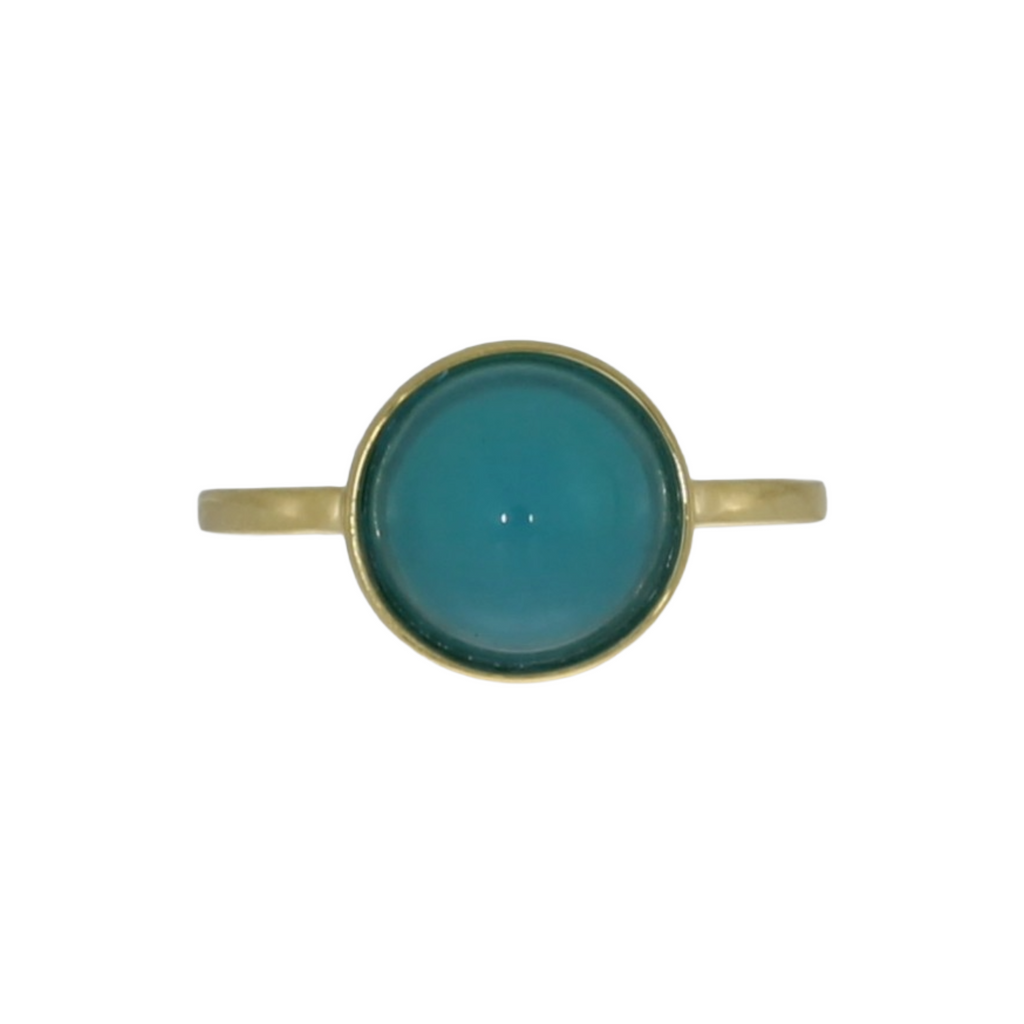 Forgyldt Luna Blue Ring