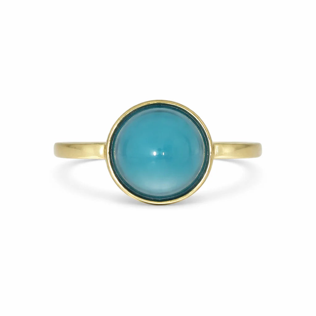 Forgyldt Luna Blue Ring