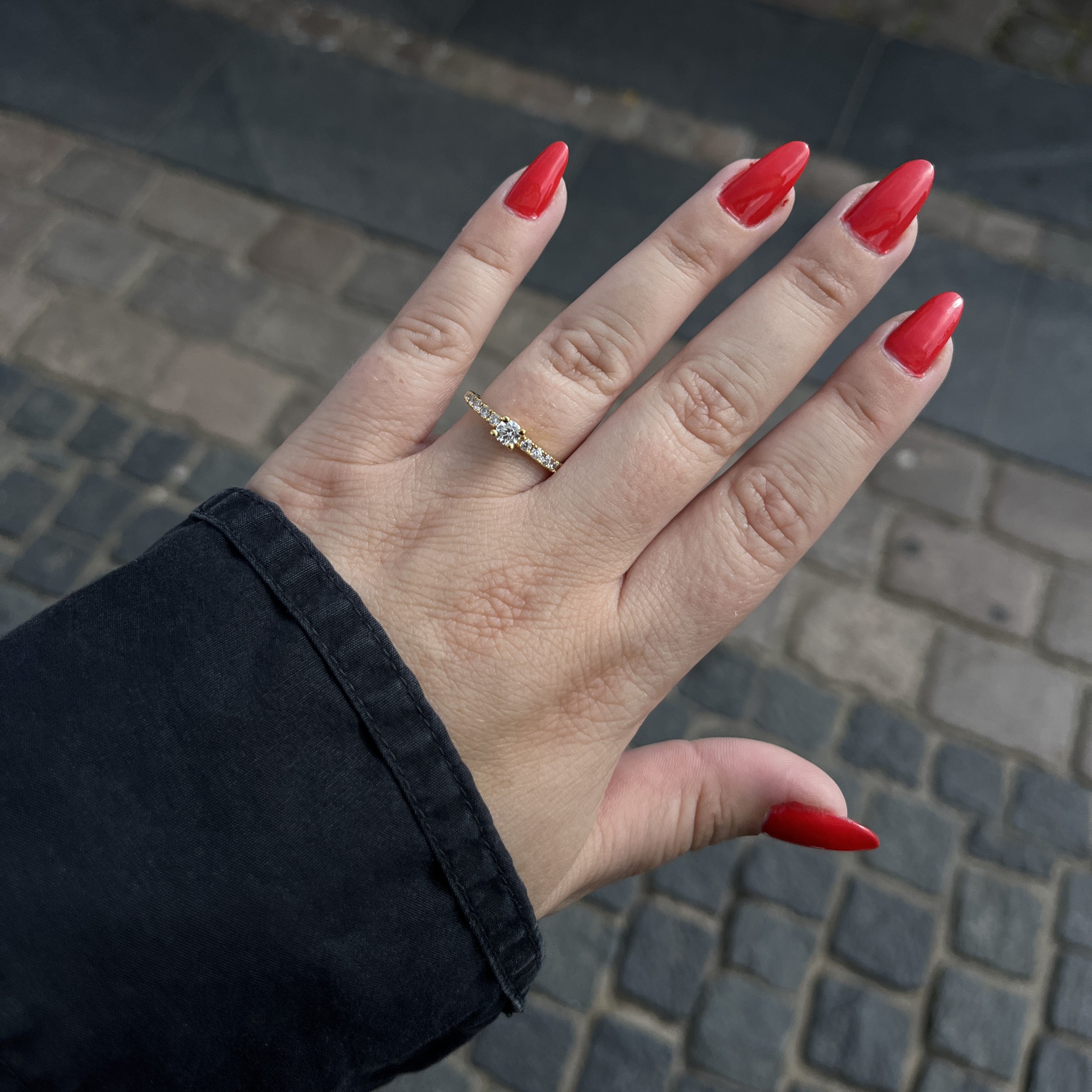 Forgyldt En-stens Ring
