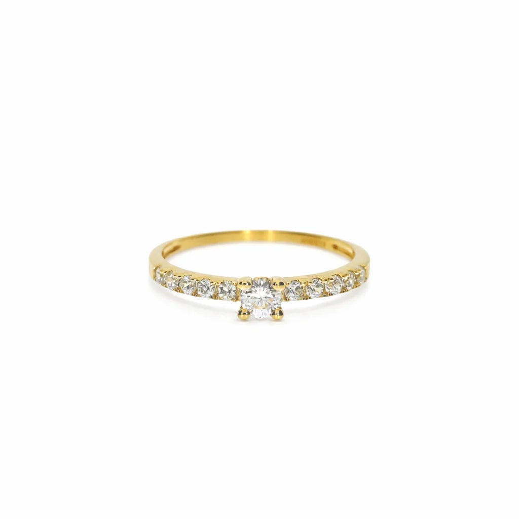 Forgyldt En-stens Ring