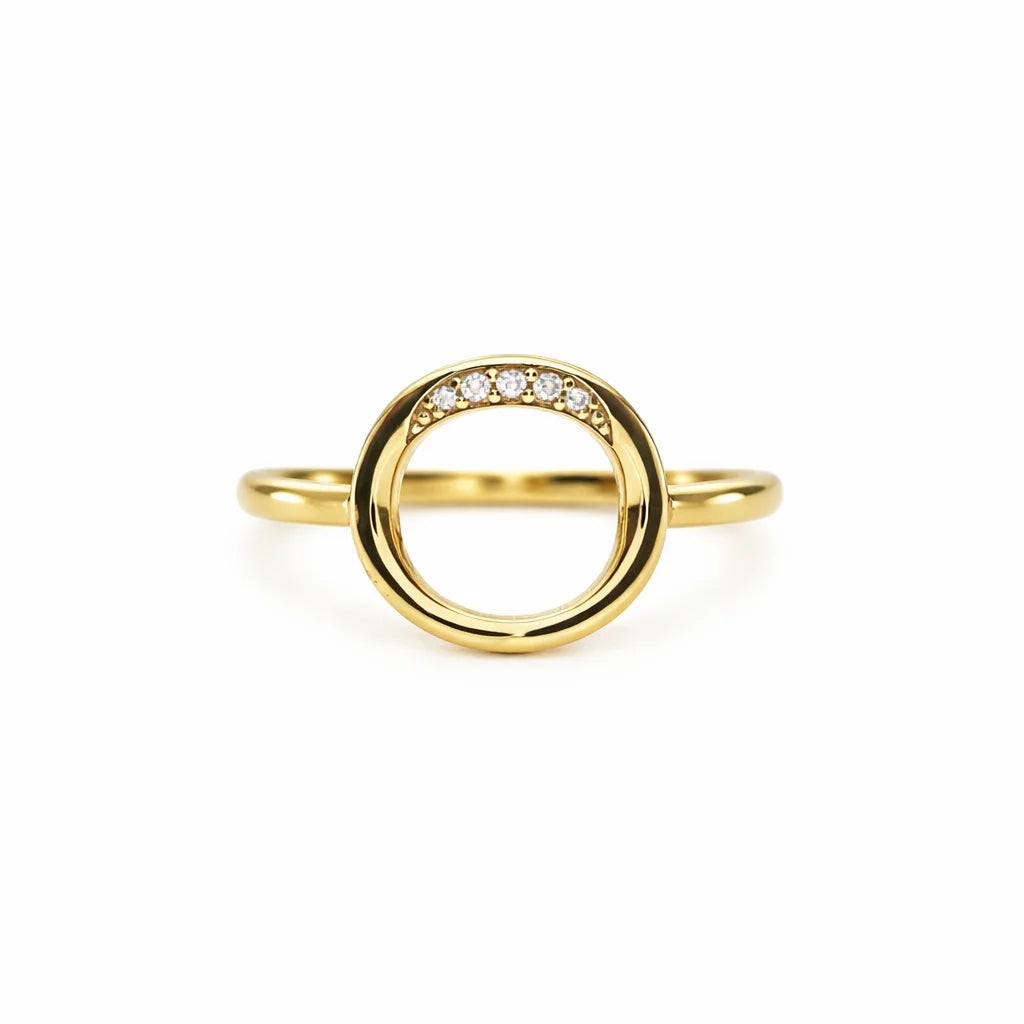 Forgyldt Buet Cirkel Ring