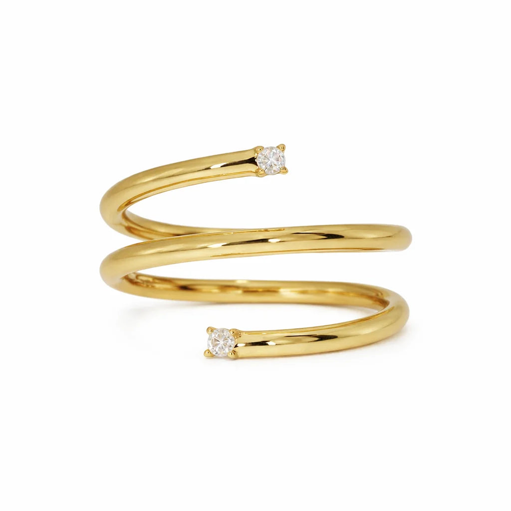 Forgyldt Spira Ring