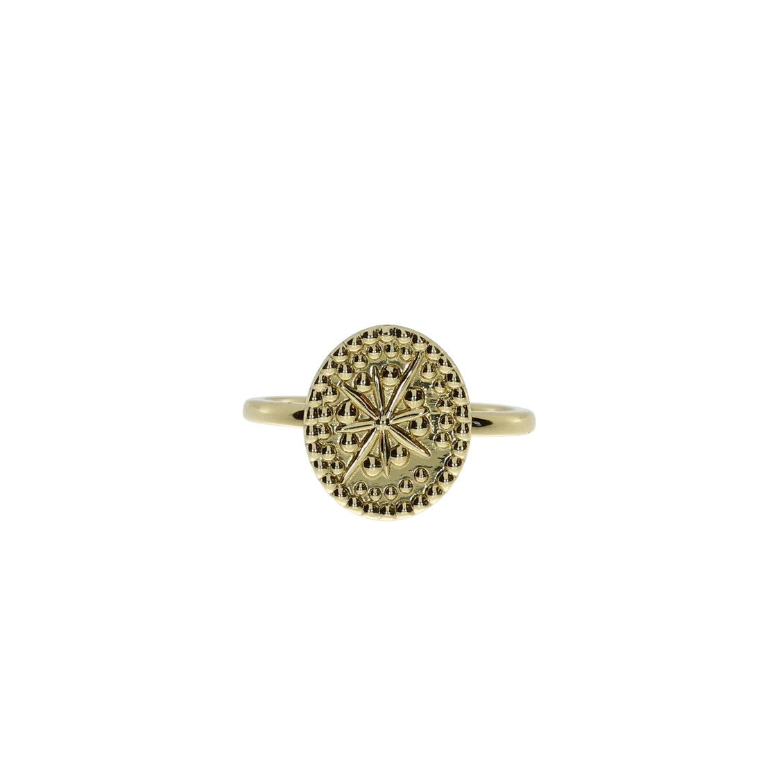Forgyldt Oval Plade Ring