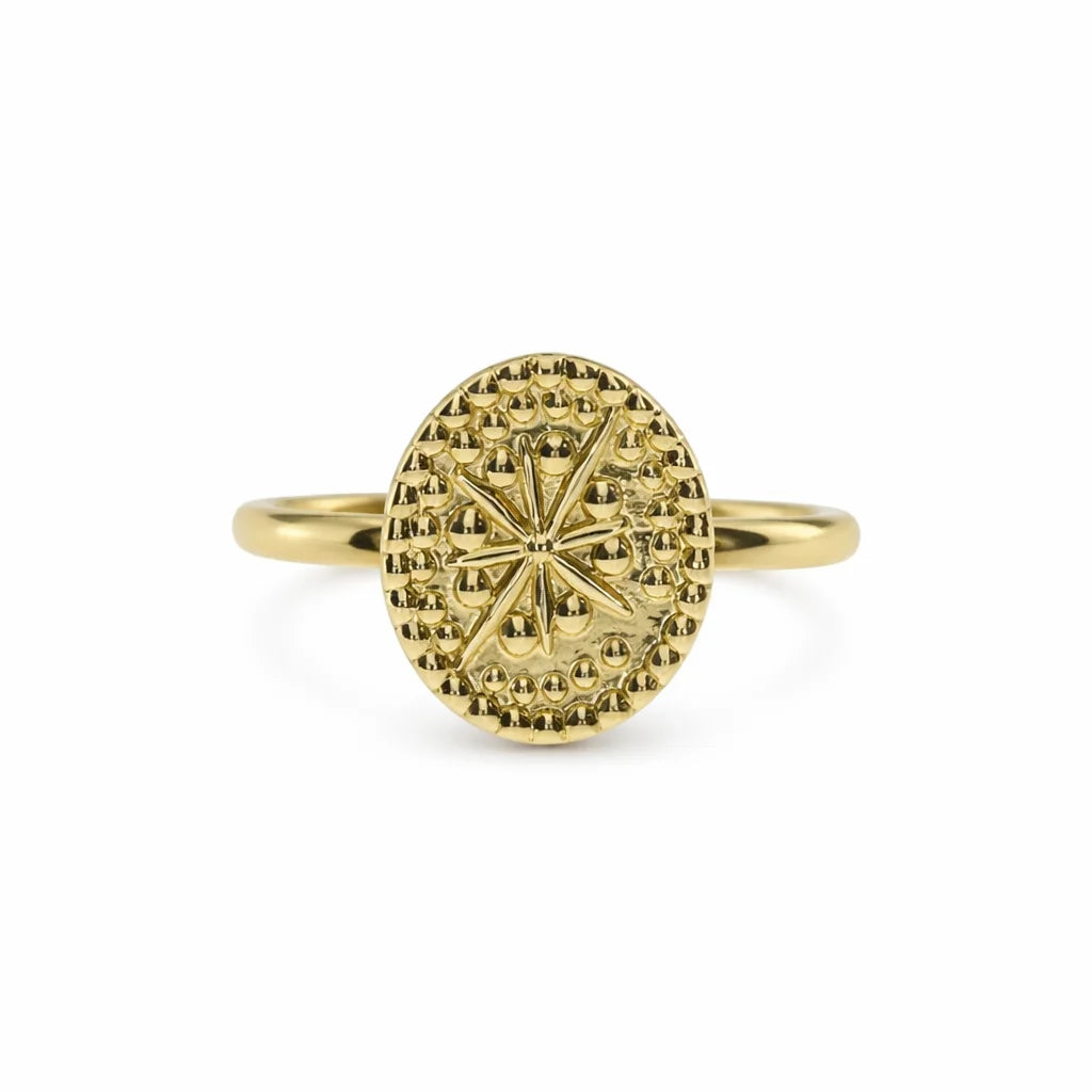 Forgyldt Oval Plade Ring