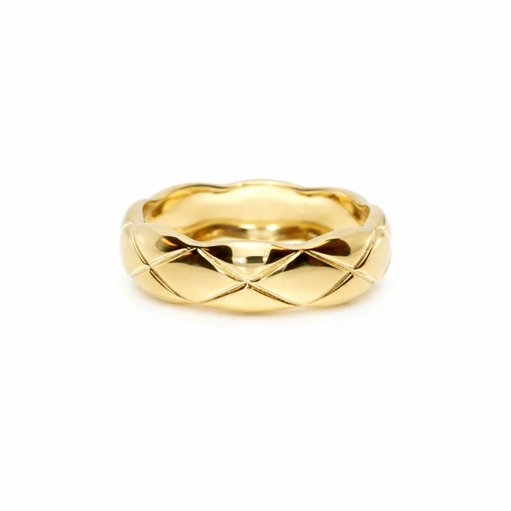 Forgyldt Elegant Stribet Ring
