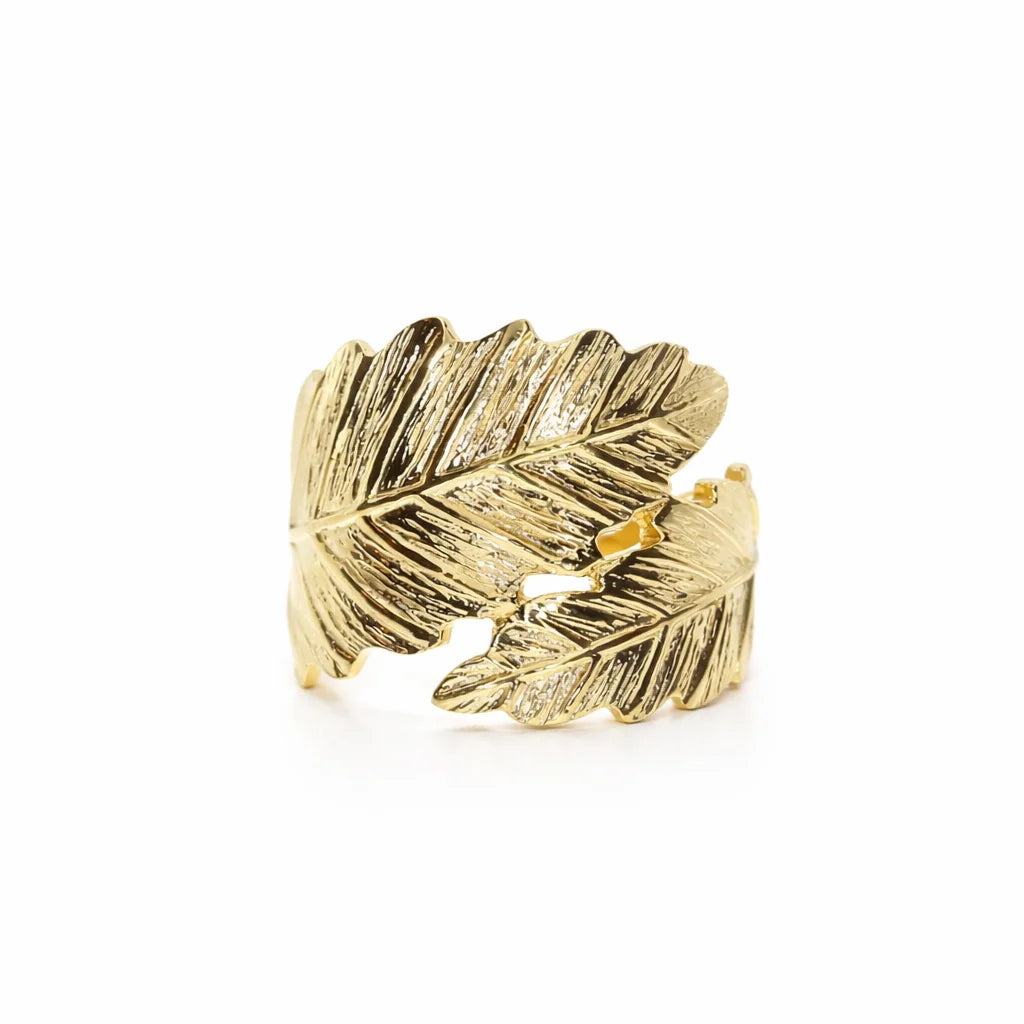 Forgyldt Fjer Ring
