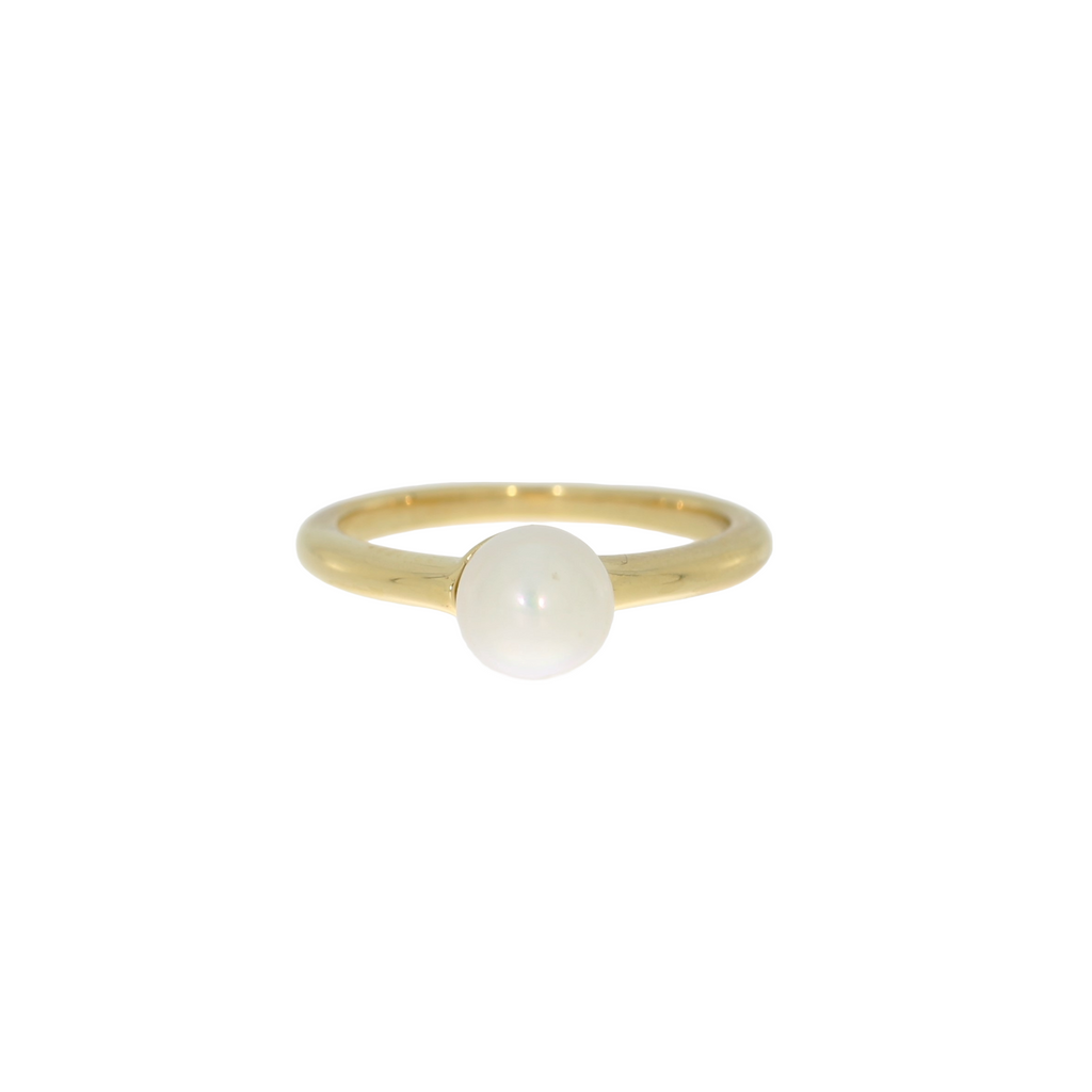 Forgyldt Ferskvandsperle Ring