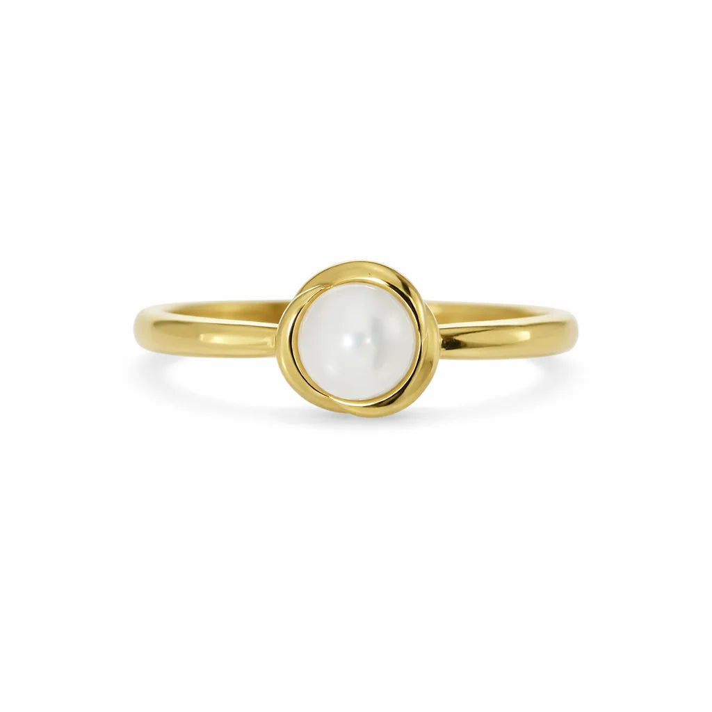 Forgyldt Elegant Ferskvandsperle Ring