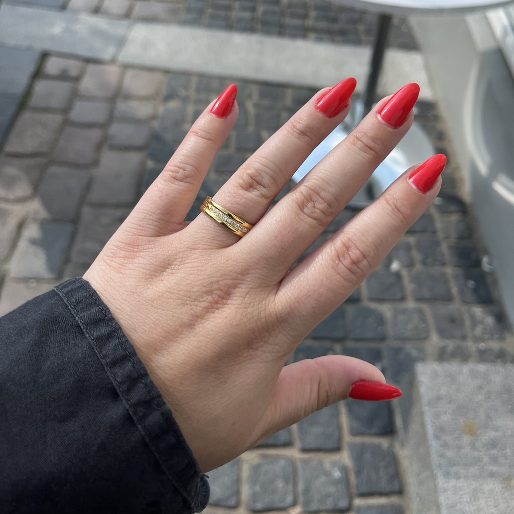 Forgyldt Tre-i-en Ring