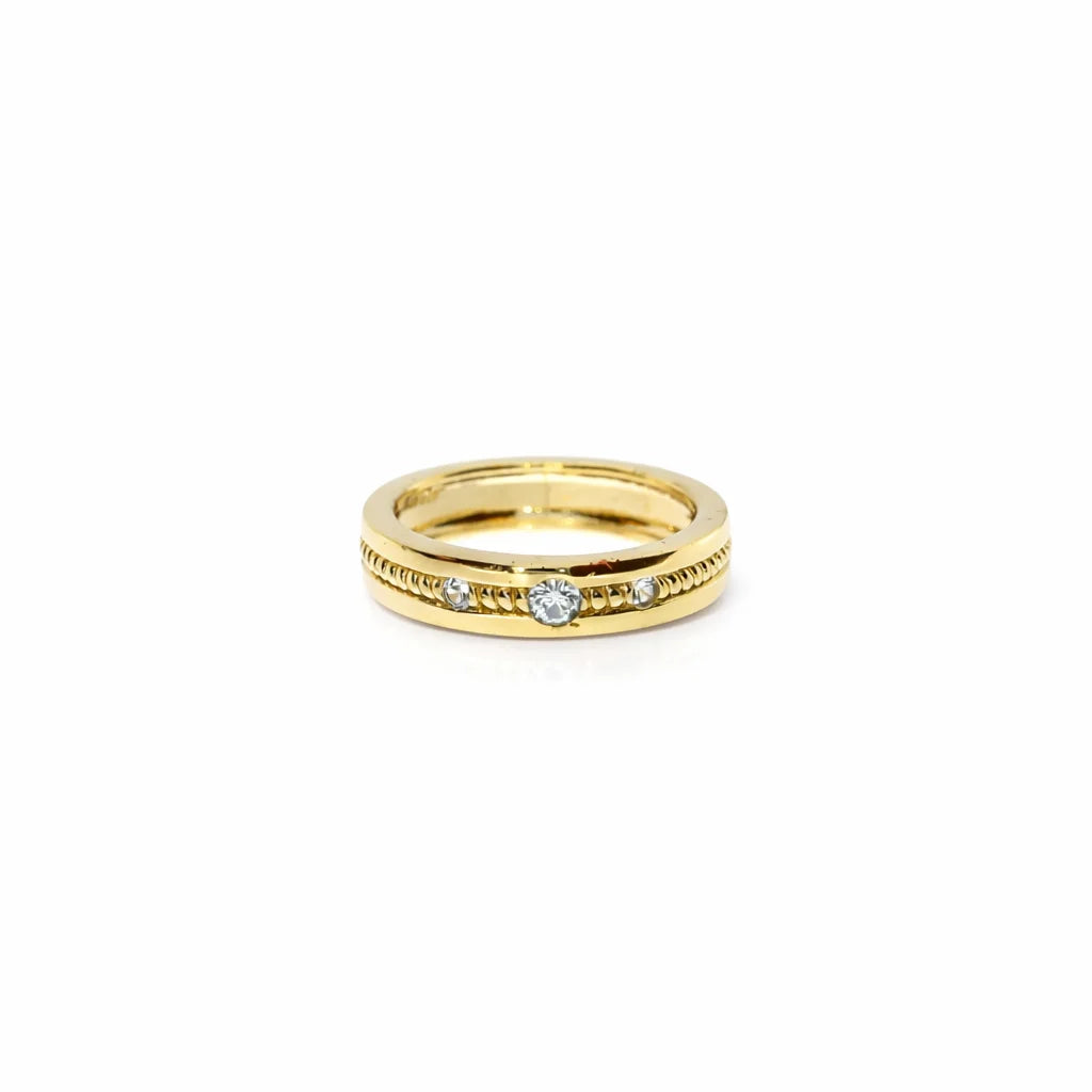 Forgyldt Bred Kugle Ring
