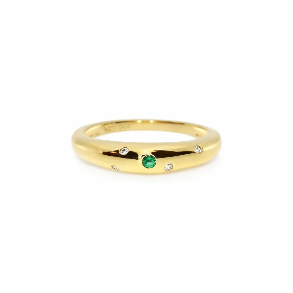 Forgyldt Grøn Harmoni Ring