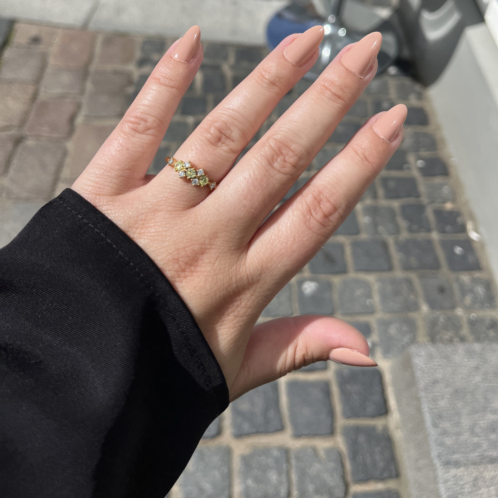 Forgyldt Grønne Drømme Ring