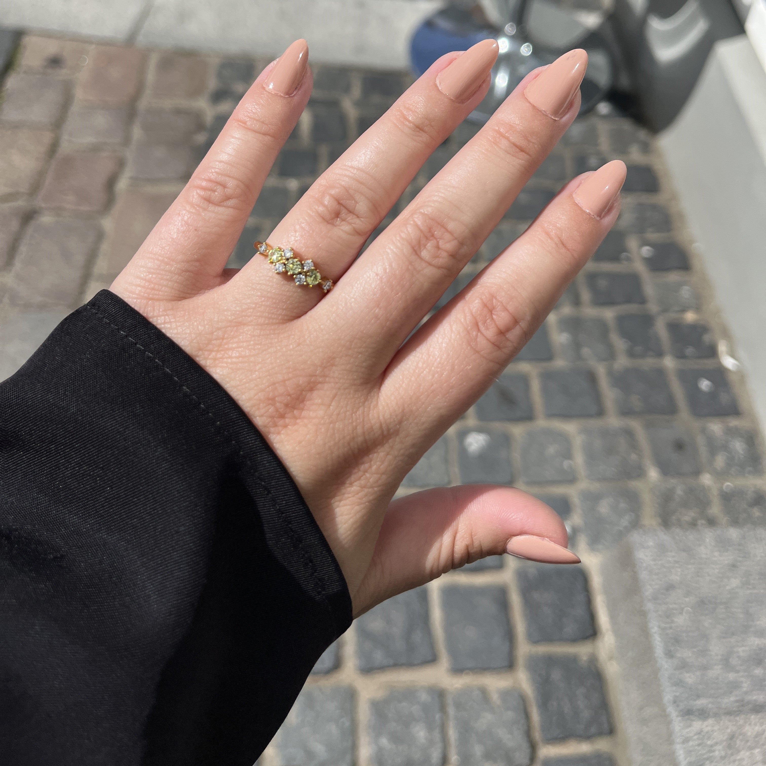 Forgyldt Grønne Drømme Ring