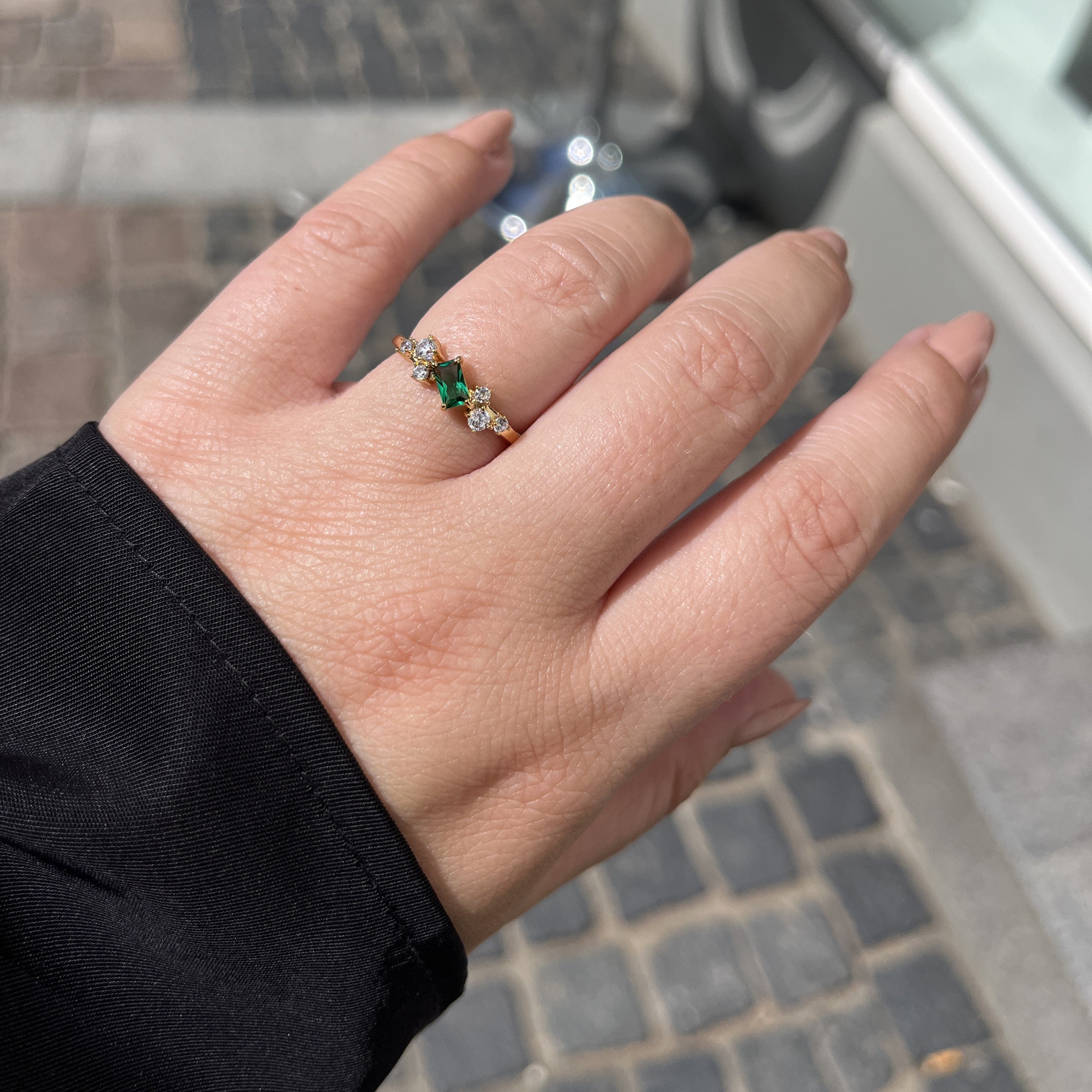 Forgyldt Grøn Magi Ring