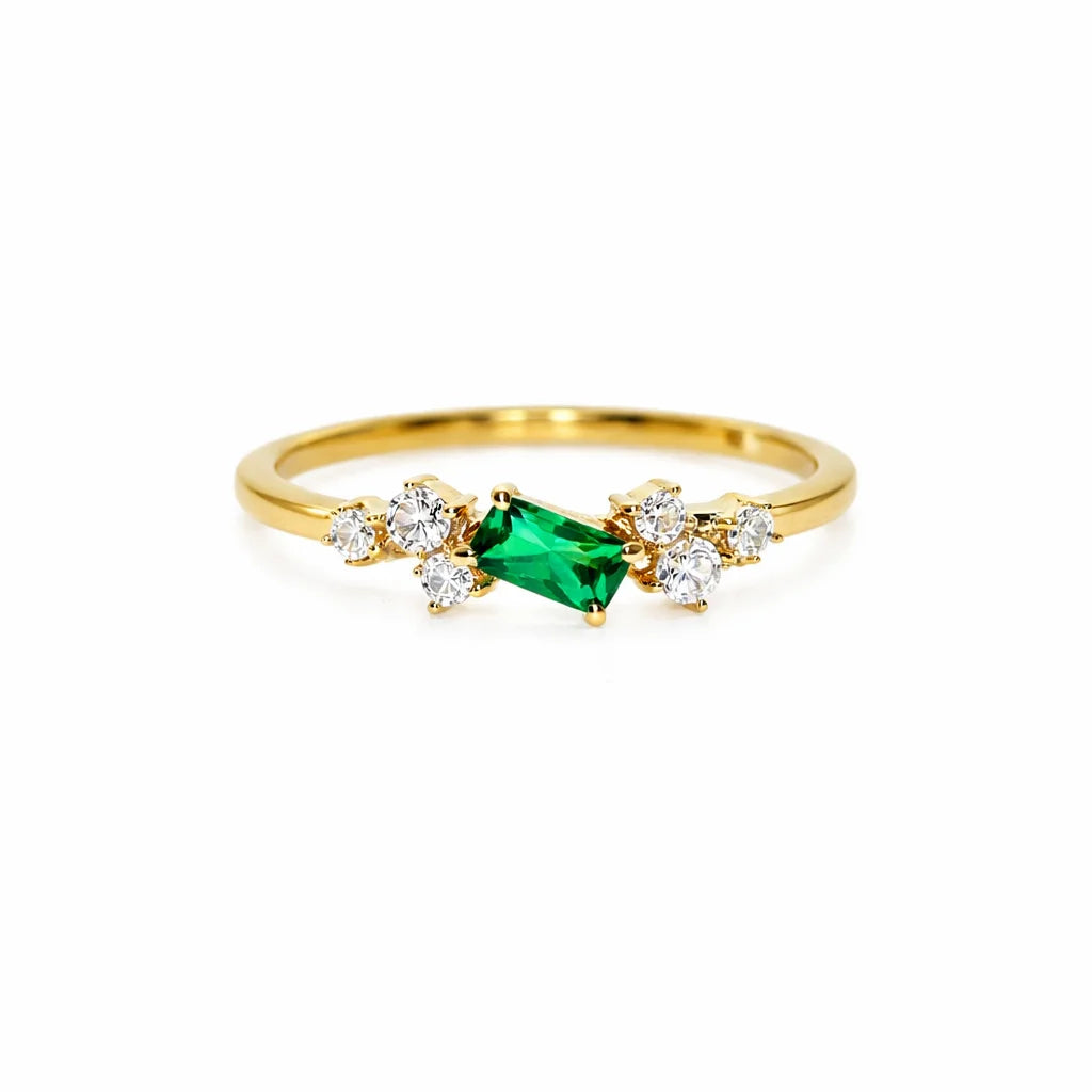 Forgyldt Grøn Magi Ring