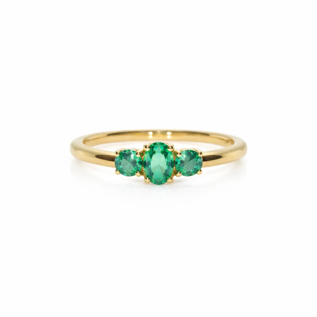 Forgyldt Grøn Tidens Ring