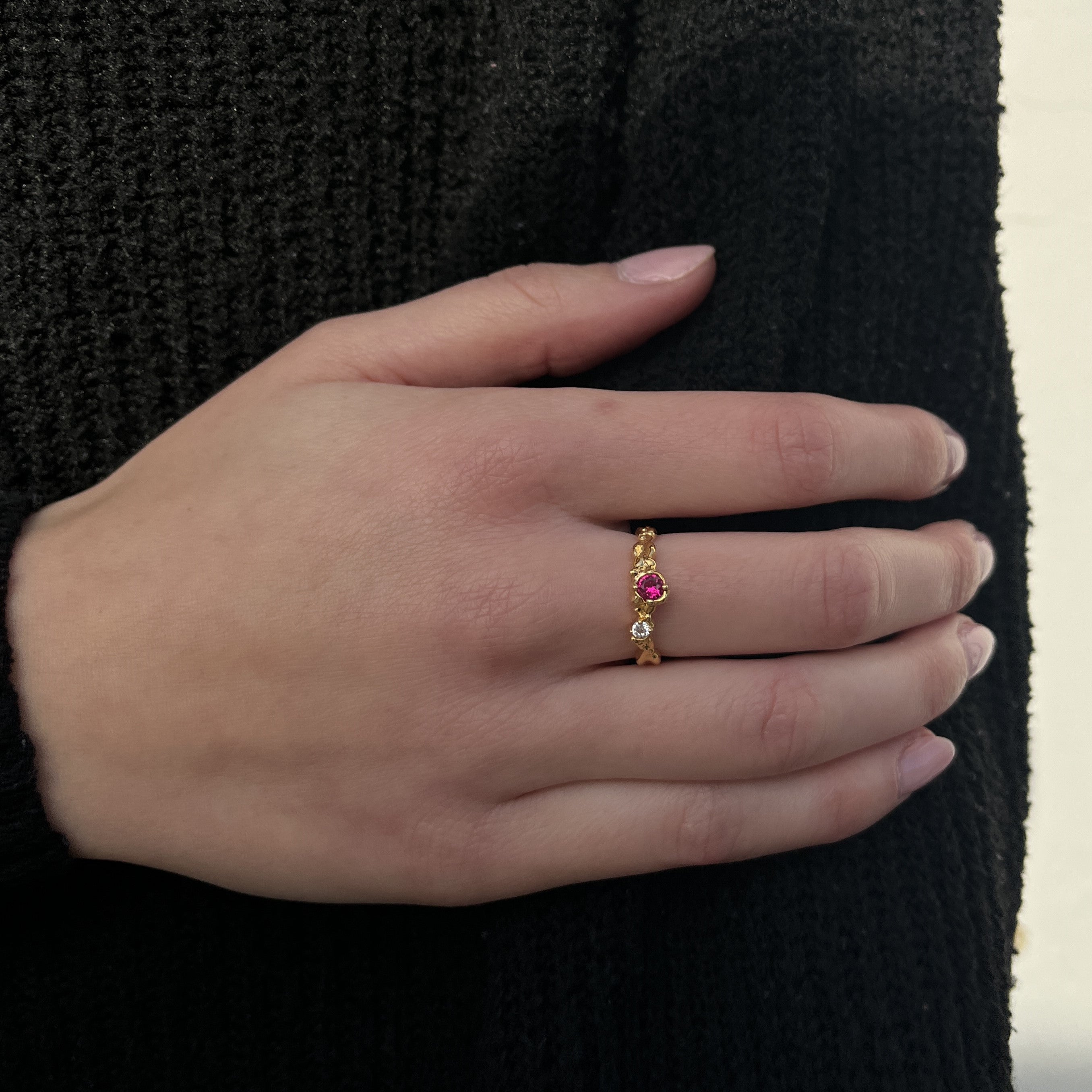 Forgyldt Flamme Ring