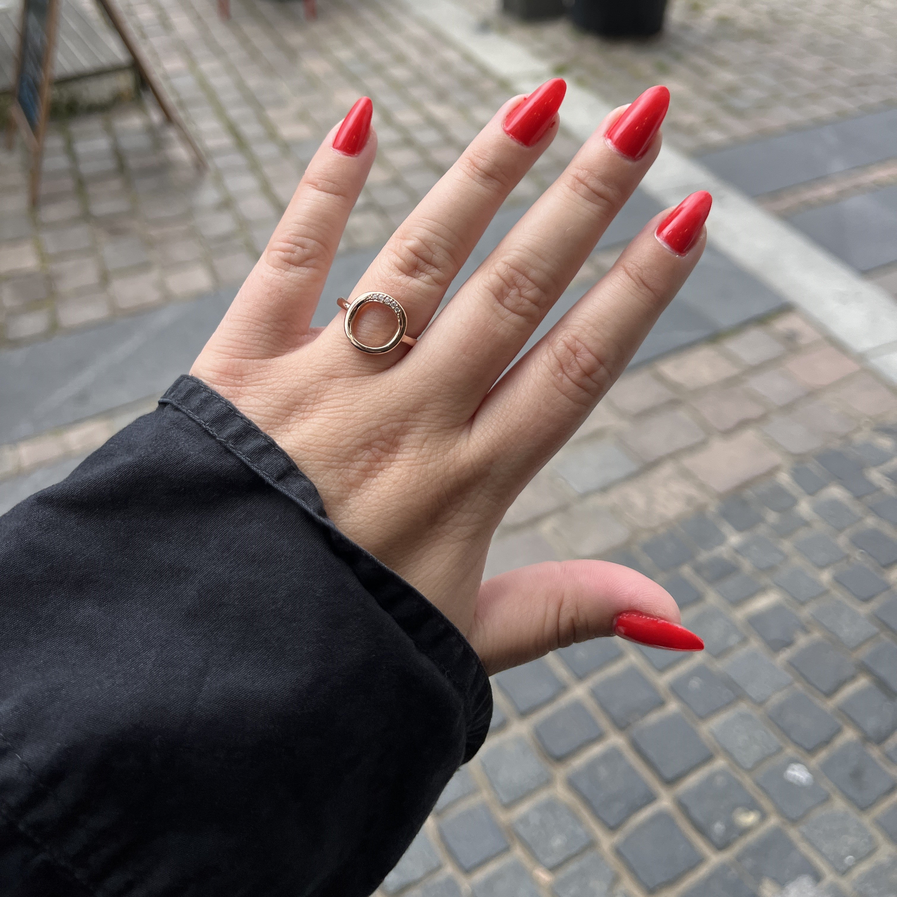 Rosaforgyldt Buet Cirkel Ring