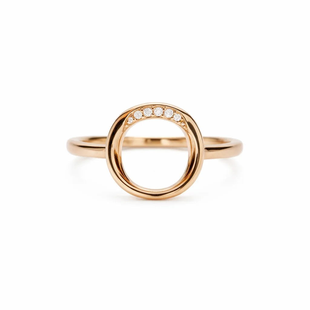 Rosaforgyldt Buet Cirkel Ring