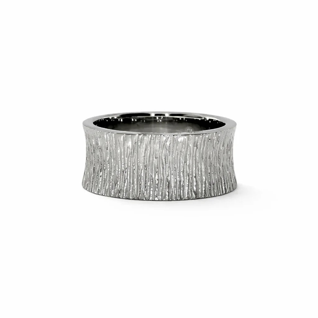 Sølv Matteret Buet Ring