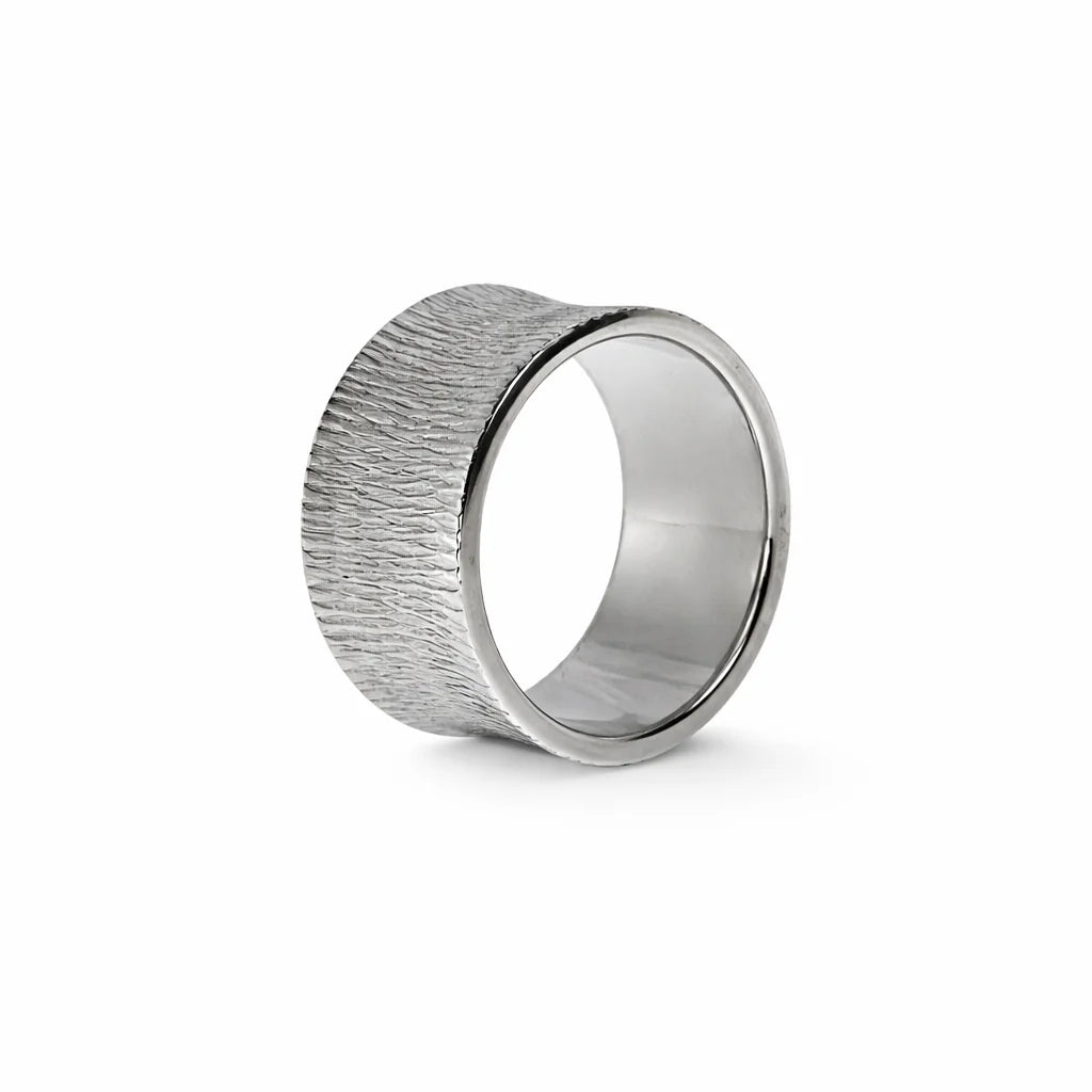 Sølv Matteret Buet Ring