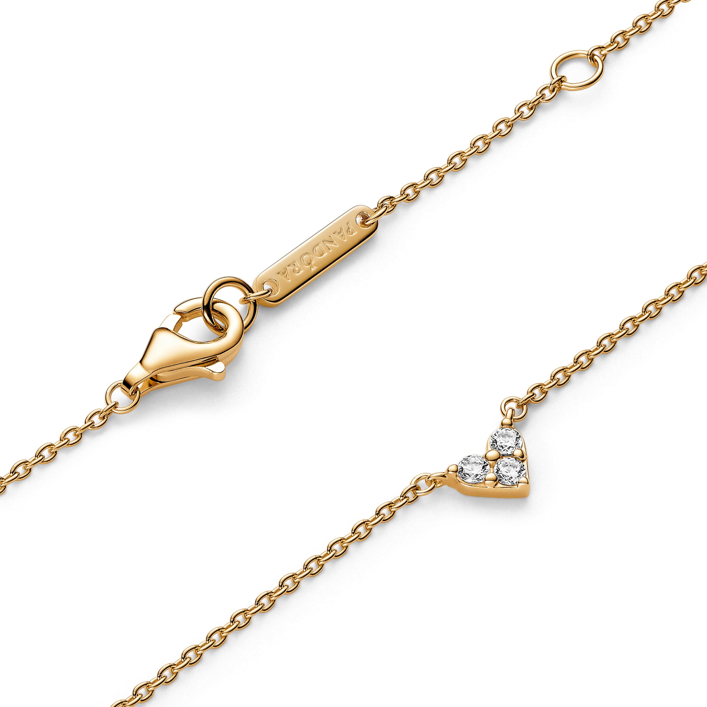 Tredobbelt Stenhjerte Collier-Halskæde