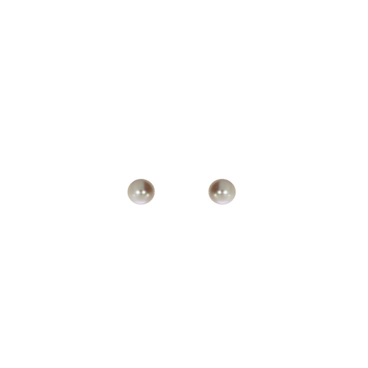 14 Karat Hvide Ferskvandsperle Ørestikker 4-4,5 mm