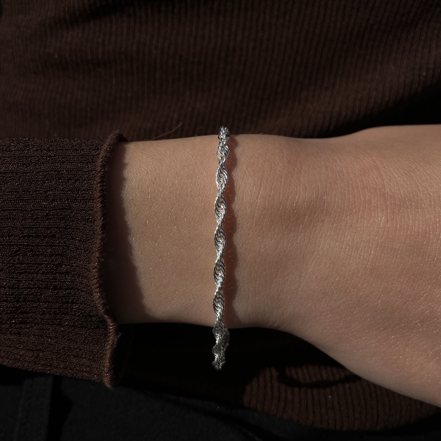 Sølv Cordel Armbånd