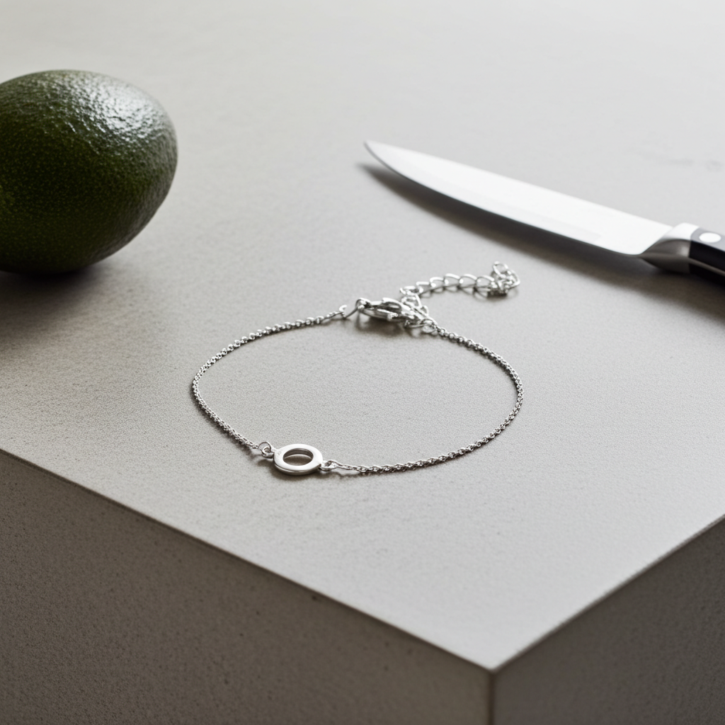 Sølv Mat Cirkel Armbånd
